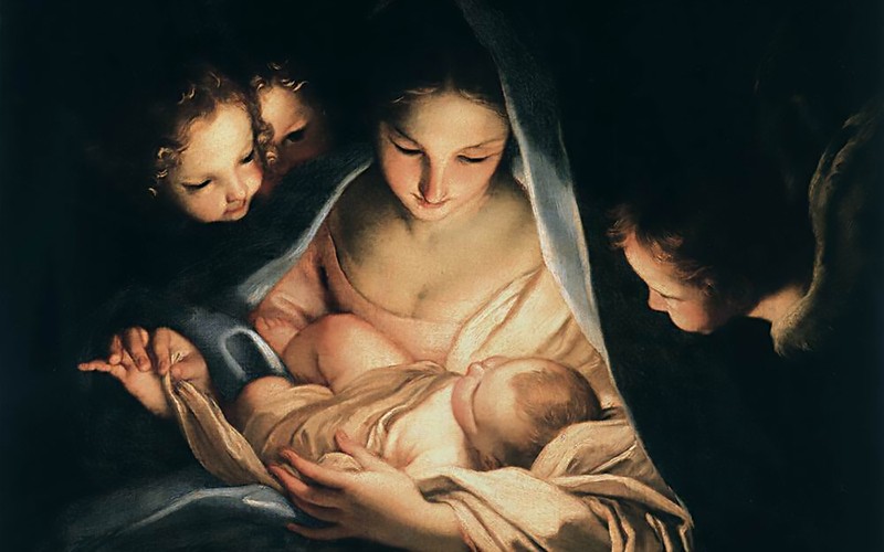 Tela: Carlo Maratti (1625-1713) Título da obra: A noite sagrada (o nascimento de Jesus).